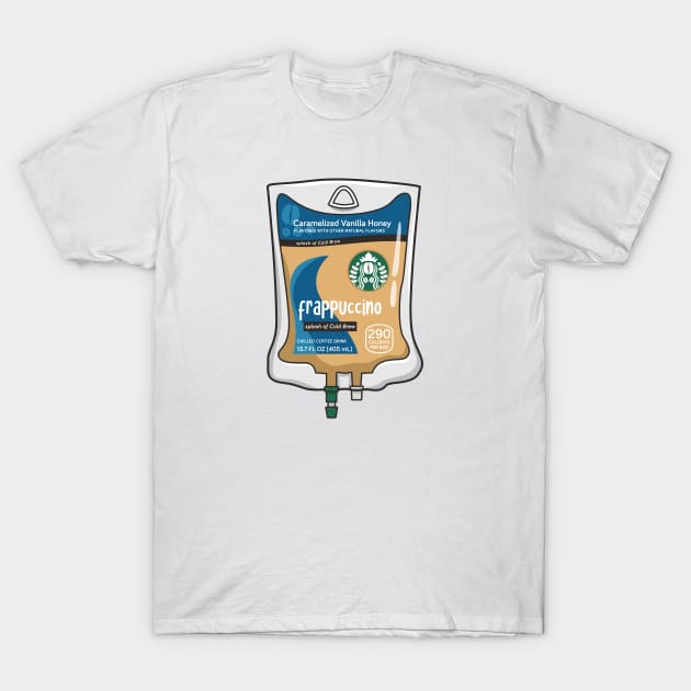 Caramelized Vanilla Honey with Cold Brew Iced Coffee Drink IV Bag for medical and nursing students, nurses, doctors, and health workers who are coffee lovers T-Shirt by spacedowl